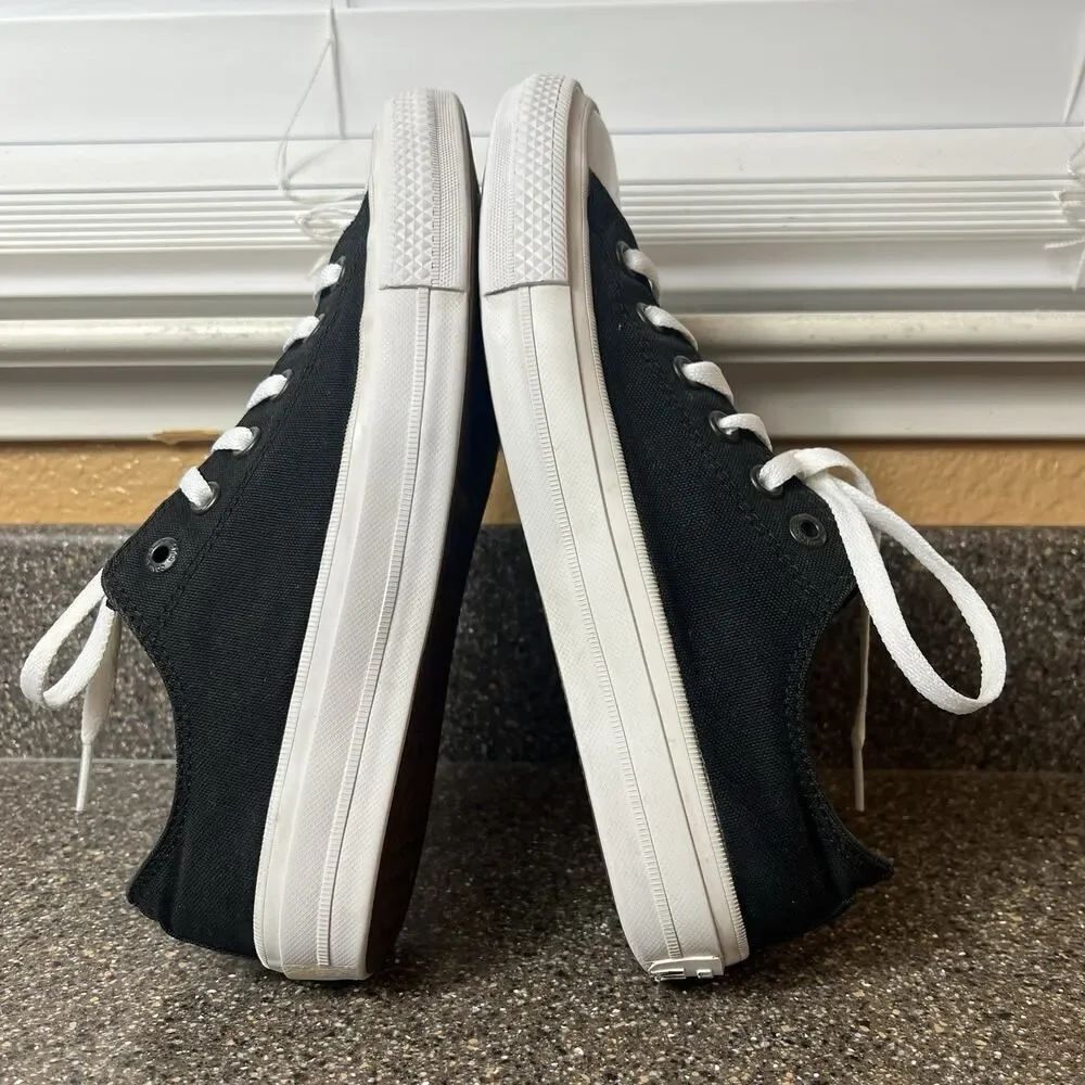 Converse wt Lunarlon Low Top Women's 9 Black Canvas Sneaker Skate Lace Up Mens 7 - Picture 5 of 12